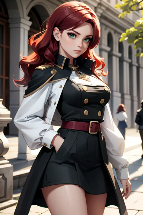 ((ultra detailed, masterpiece, best quality))
 <lora:ACUElise:0.9>
ACUElise, 1girl, solo, red hair, green eyes, As the cover model for a fashion magazine, fierce pose, wearing a bold and edgy outfit