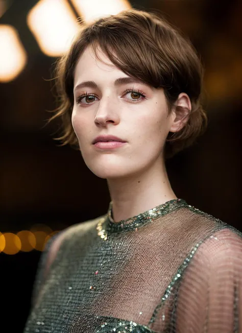 portrait of skswoman, sorry , wearing couture , with copper Blunt haircut , background hen house epic (photo, studio lighting, hard light, sony a7, 50 mm, matte skin, pores, colors, hyperdetailed, hyperrealistic), <lyco:Phoebe Waller-BridgeV3:1.1>