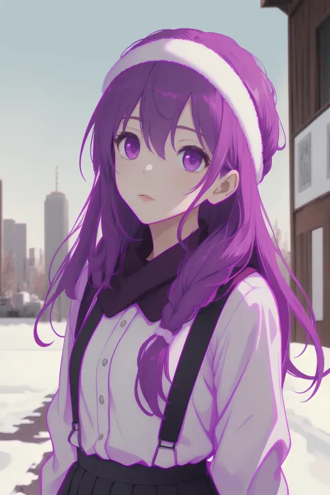 (best quality, masterpiece, highres),1girl,solo,upper body,
hair between eyes,winter headband,suspender_skirt,looking up,sigma 8-16mm,rose,
<lora:color stroke_v1.03:0.8>,purple stroke,