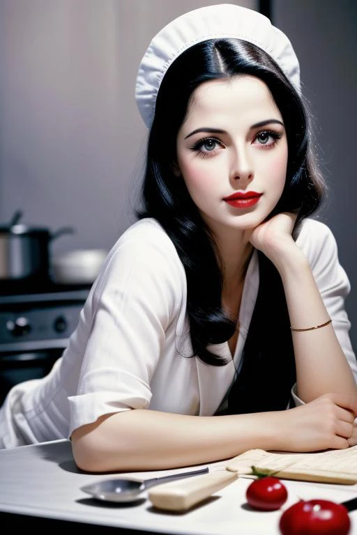 Hedy Lamarr masterchef style, perfecteyes eyes, <lora:lora_perfecteyes_v1_from_v1_160:1>