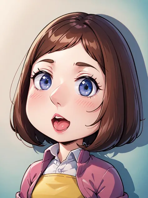 a cartoon girl with a surprised look on her face