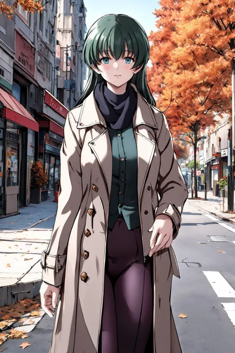 (RAW photo, best quality), 1girl,  solo, mature woman, 30s,
 <lora:loveletter_sae_v1_2-000006:1>, loveletter_sae, trench coat, scarf, autumn, windy, city street,