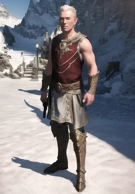 <lora:Snow_Elves-male:0.8>, snow_elves-male, solo, manly, armor, (masterpiece, best quality, absurdres, detailed, ultra-detailed:1.3), (highly detailed, high quality:1.3)