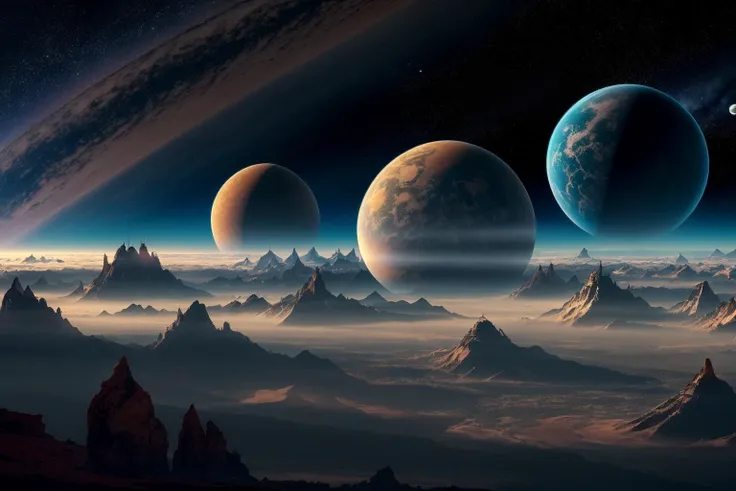 ((Best quality masterpiece)): ((Inked)) scene of a space colony on a distant planet, with sprawling domed cities, advanced terraforming technologies, and a harmonious coexistence between humans and extraterrestrial lifeforms. <lora:Elixir:1>