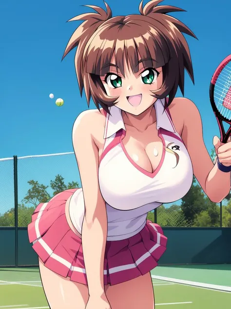 <lora:Ichimonji_Akane:0.8>, IchimonjiAkane, 1girl, soro, large_breasts,
plays tennis,laugh,thighs,
masterpiece, high quality, very_high_resolution, large_filesize, full color,