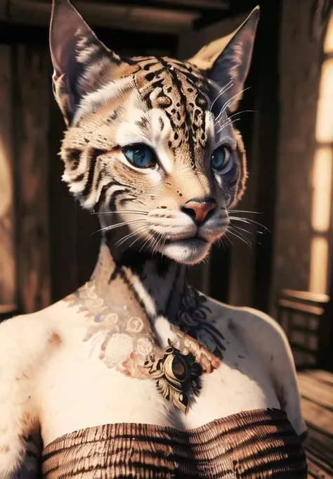 <lora:Khajiit-female:0.8>, Khajiit-female, solo, portrait,, (masterpiece, best quality, absurdres, detailed, ultra-detailed:1.3), (highly detailed, high quality:1.3)