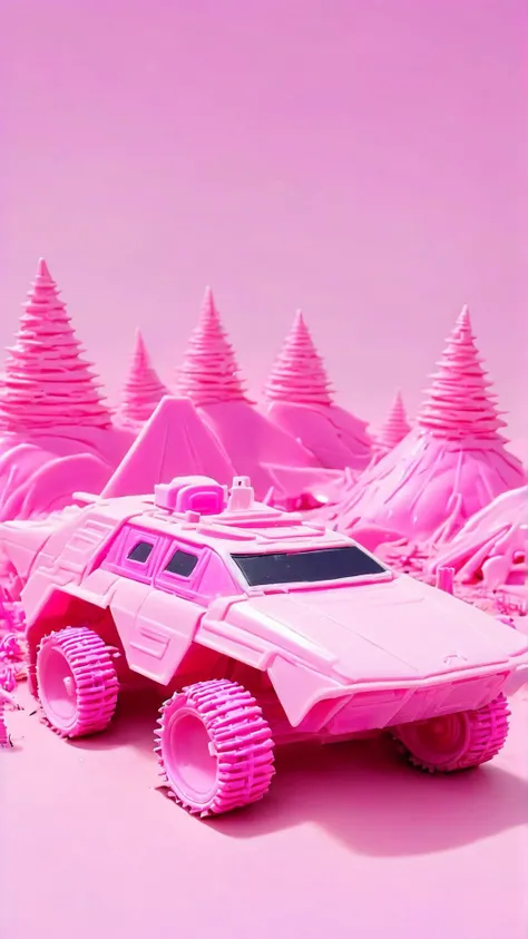 <lora:BarbieCoreXL:1> BarbieCore a cyber bog, remnants of an abandoned civilization protruding through, pink plastic (toy:0.4)