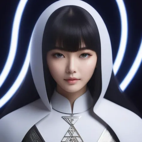 cline, mysterious bezier curve, runes, bangs, light eyebrows, 
interstellar civilisation, mysticism,
1girl,solo,best quality, high quality, highres, masterpiece, sharpening, nice face,
 <lora:SDXL Barbe Style on everything CF BarbieCore:1>BarbieCore, black...