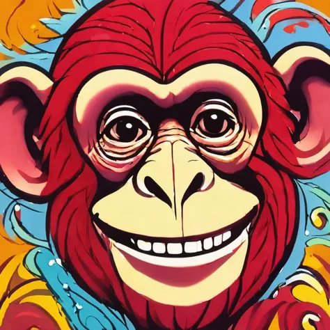 a close up of a monkey with a smile on its face