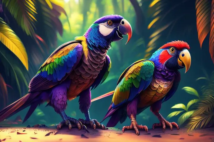 concept art of a parrot in a jungle, by clrs, colorful, style of Makoto Shinkai, anime