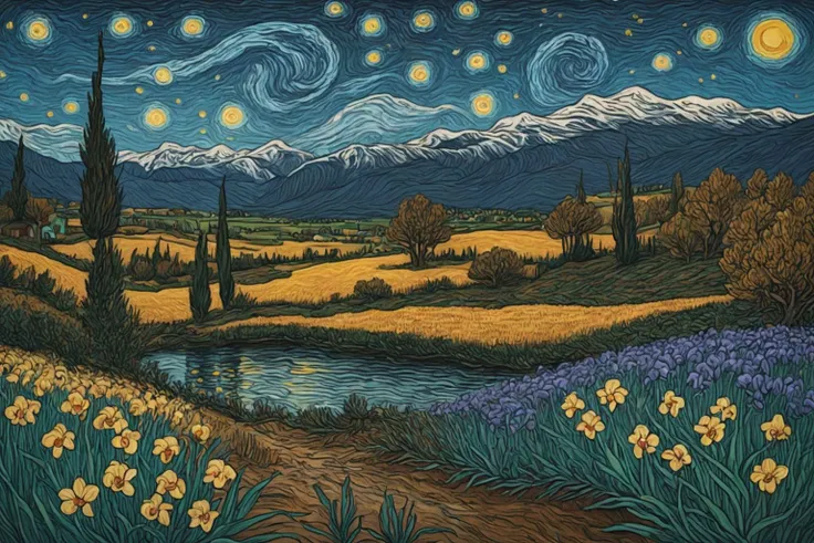 starry night painting by artist david stewart