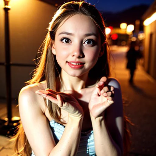 (8k, RAW photo, best quality, masterpiece:1.2), (realistic, photo-realistic:1.37), ultra-detailed, 1 girl, pale skin, cute, solo,beautiful detailed sky,detailed city street,night,beautiful detailed eyes, twnayeon  <lora:Nayeon_10setps:1>