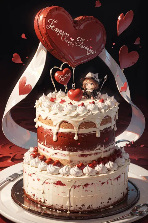 there is a cake with a couple on top of it