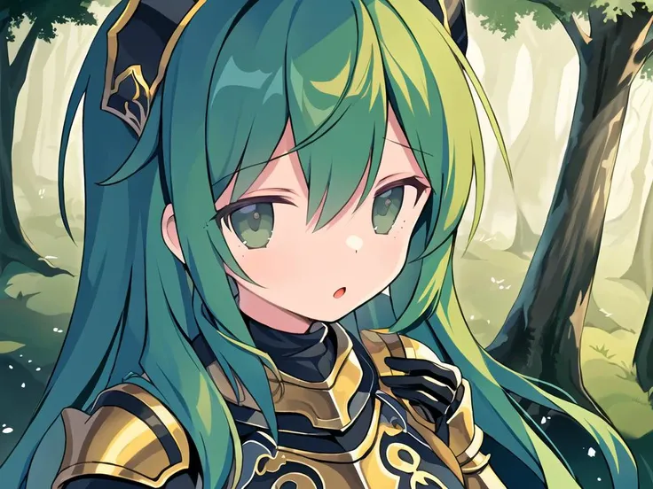 Gorgeous female photo, Masterpiece, best quality, best work, promotional art, beautiful face, dark forest, armor, rpg,