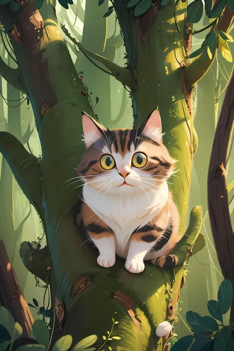 cat,Forest,cartoo,best quality,masterpiece,highres,original,extremely detailed wallpaper,perfect lighting,(extremely detailed CG:1.2),<lora:å°æ¸æ°ä¸¨æ£®æå¨ç©ç»æ¬ä¸¨èçæç»_v1.0:0.7>,