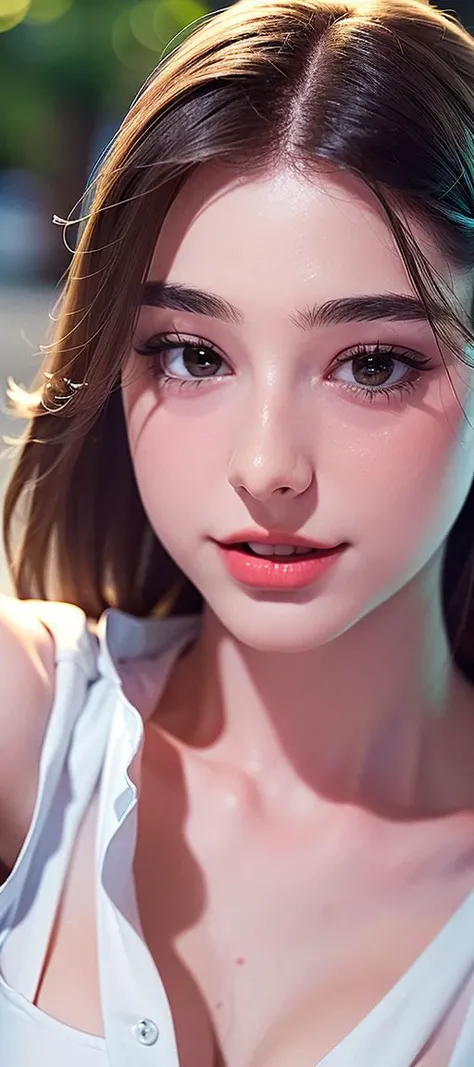 (8k, RAW photo, best quality, masterpiece:1.2), (realistic, photorealistic:1.2)
(scenery:1.1), bokeh,
1girl, upper body, medium close-up, (white shirt), fine collarbones,
<lora:insgirltaraV10_v10:0.7><lora:bodyproportionsV25_bodyproportionsV25:1.0>