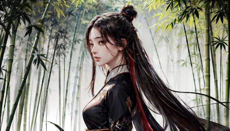 light smile, beautiful girl, 1girl, (upper body:1.3), black hair,  official art, from side, ((looking at viewer)), Flying hair, colorful,
peach blossom, flowers in background, chinese clothes, traditional chinese clothes, floating hair, hanfu, chinese clot...