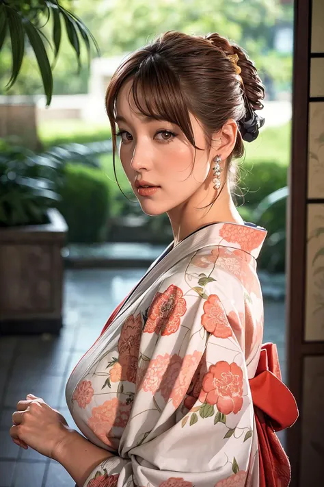 a korean woman wearing a kimono, tempting pose
(((masterpiece))), ((best quality)), ((intricate detailed)), ((Hyperrealistic)), absurd res, milf, mature woman, perspective, highly detailed, illustration, 1girl, large breasts, perfect hands, detailed finger...