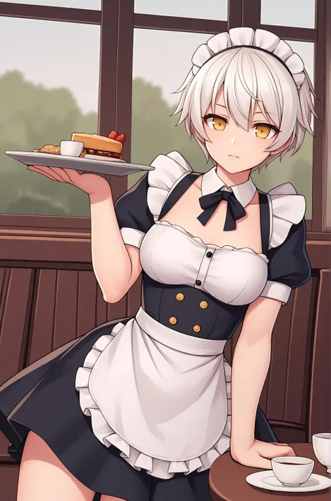 anime artwork score_9, score_8_up, score_7_up, score_6_up, score_5_up, score_4_up, source_anime, BREAK,
Miyabi_XL, yellow eyes, short hair, white hair, BREAK, maid outfit, posing, cafe,
<lora:Miyabi_XL:0.7>
<lora:PersonalAmi_PonyXL:1.0>