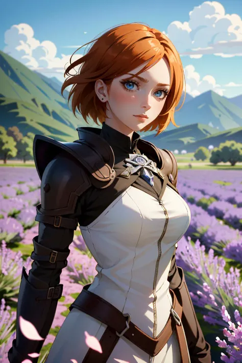 ((ultra detailed, masterpiece, absurdres))
 <lora:DALeliana:0.8>
DALeliana, medium hair, orange hair, blue eyes, armor, lavender field, midday, bright and vibrant with a sea of purple blooms