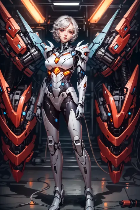 best quality,masterpiece,highres,original,extremely detailed wallpaper,perfect lighting,extremely detailed CG,<lora:add_detail:0.3>,perfect_photography.txt,
<lora:ARMOR+MechaFuture_2:0.7>,mecha,cyborg,