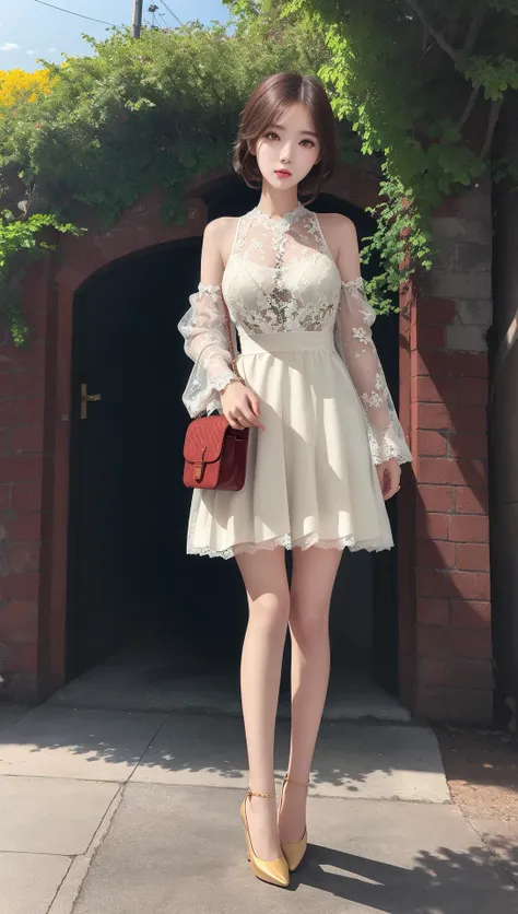 ((((ultra illustrated style:1.0)))),best quality,best animated,masterpiece,ray tracing, global illumination, lace,1girl,solo,standing, looking at viewer, outdoors,full body,  <lora:lace:0.7>