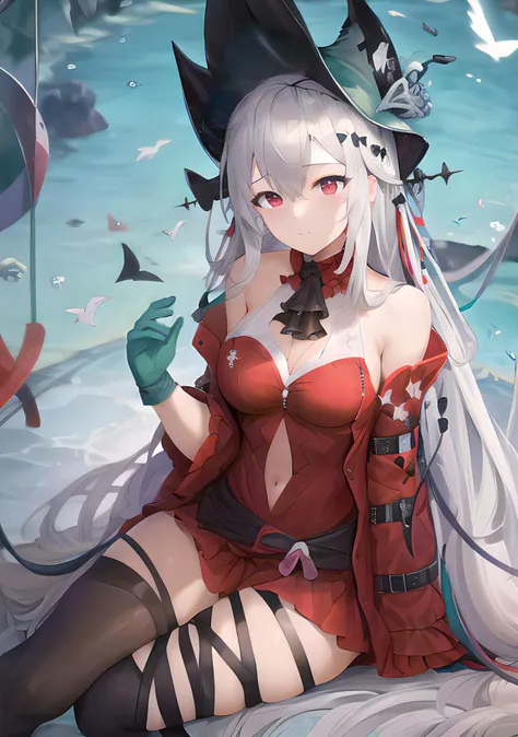 masterpiece, best quality, official art, extremely detailed CG unity 8k wallpaper, highly detailed, illustration,white hair, <lora:arknightsSkadiThe_v10:1>