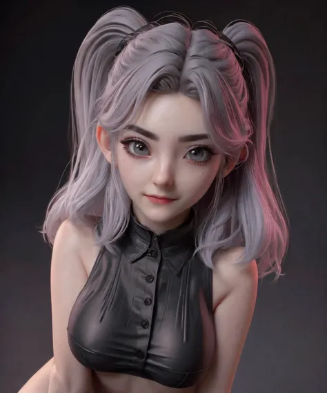 (best quality:1.4), 1girl, (masterpiece:1.4),detailed eyes detailed pupils multiple eyes, red_black background japanese cutie, pale skin, without makeup, large drop breasts, open clothes, nsfw, dark theme, <lyco:eva_elfie:1.1>, eva_elfie, medium_hair, grey...