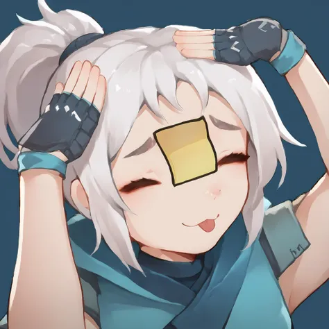 anime girl with a bandage on her forehead