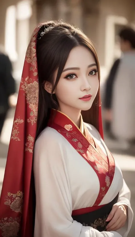 (8k, best quality, masterpiece:1.2), (realistic, photo-realistic),1girl, cute, dating, (closed mouth) small breasts,(smile:0
95),beautiful detailed eyes,  (Hanfu, ming, ming Dynasty, ming clothing: 1.4),full body, <lora:koreanDollLikeness_v15:0.5>, <lora:3...