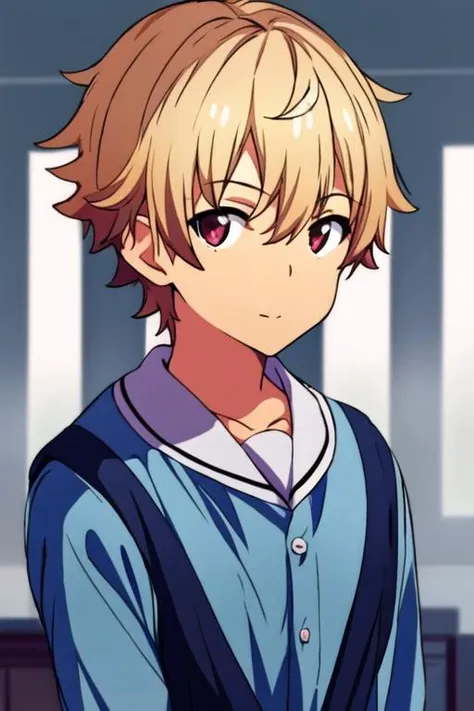 masterpiece, best quality, high quality, 1boy, solo, male focus, looking at viewer, upper body, <lora:subaru_uchimaki:0.74>, subaru_uchimaki, , pajamas