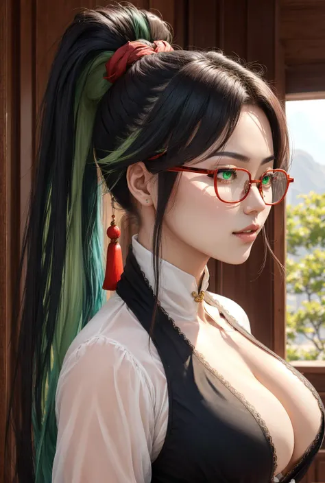 xianyun,green eyes,big breasts,<lora:Ð¡ÑÐ½Ñ Ð®Ð½Ñ Genshin Impact(xianyun,green eyes,big breasts(glasses,ponytail,red-framed eyewear,under-rim eyewear,ponytail):0.7>,glasses,ponytail,red-framed eyewear,under-rim eyewear,ponytail, 1girl, in full growth, b...