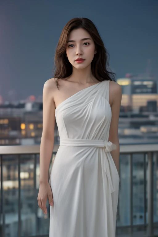 (masterpiece:1.21),(bestquality:1.21),8k,high detailed,ultra-detailed,photography,award winning,documentary,realistic,crystal clear,8K UHD,high detail,ultra-realistic,1girl,solo,Brilliant light,cinematic lighting,long_focus,women,standing on balcony,