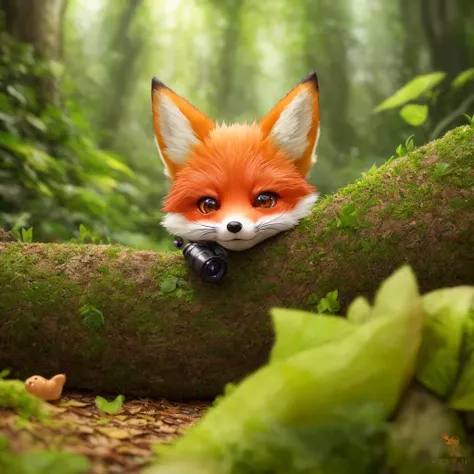 (highly detailed:1.2),(best quality:1.2),8k,sharp focus,(subsurface scattering:1.1),(award-winning wildlife photography:1.1)
(cute adorable little [robot:6] fox:1.2), playing in the leaves in a lush forest
(very detailed clothes:1.2), (highly detailed back...