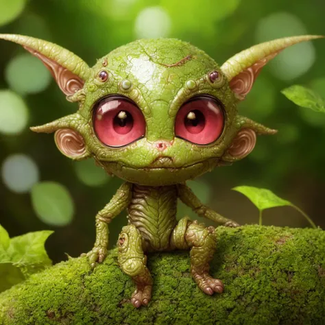 (highly detailed:1.2),(best quality:1.2),8k,sharp focus,(subsurface scattering:1.1),(award-winning macro photography:1.1)
(cute adorable little alien lifeform:1.2), hiding in the leaves in a lush forest
(very detailed clothes:1.2), (highly detailed backgro...