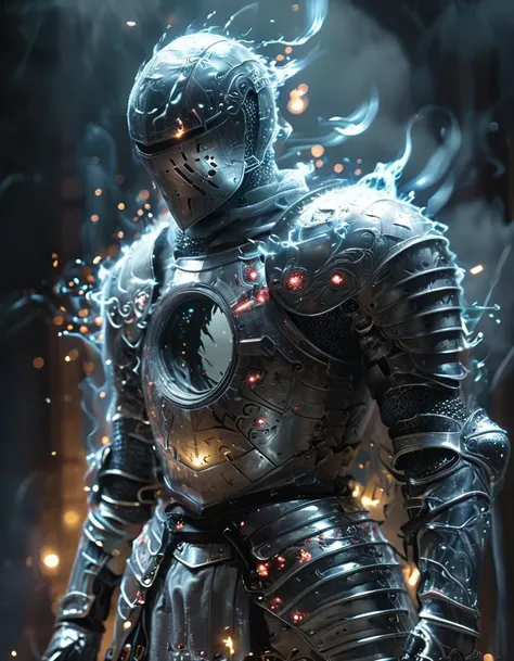 a close up of a knight in armor with a sword