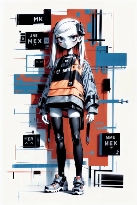 (cyberpunk), (1girl :1.0), futuristic tall, high-tech fashion, A cyberpunk-inspired portrayal of a girl, insane details, intricate details, hyperdetailed <lora:add_detail:1> <lora:Destijl:1> <lora:TimBurton_Animation_offset:0.8>