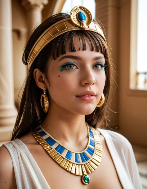 score_9, score_8_up, score_7_up,close-up photorealistic rendering, (golden bust of egyptian queen:1.3), symmetrical composition,...