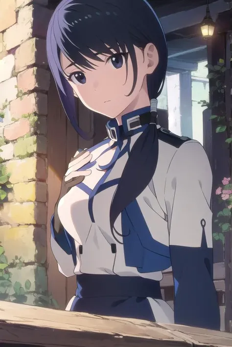 grimgarmerry, <lyco:merry-lyco-nochekaiser:1>, 
merry, short hair, blue hair, (black eyes:1.5), ponytail, low ponytail, side locks,
BREAK gloves, pantyhose, uniform, long sleeves, white uniform, blue uniform,
BREAK looking at viewer,
BREAK outdoors,
BREAK ...