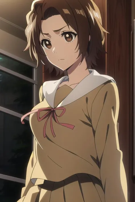 masakikurosaki, <lyco:masakikurosaki-LYCORIStest:1>,
masaki kurosaki, short hair, brown hair, (brown eyes:1.5),
BREAK skirt, ribbon, school uniform, pleated skirt, serafuku, socks, kneehighs, white socks,
BREAK looking at viewer,
BREAK indoors, classroom,
...