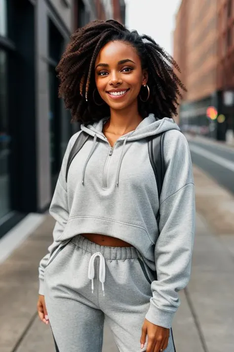 RAW photo of a beautiful multiracial woman in casual athleisure outfit, little smile, (high detailed skin:1.2), small details, photorealistic, ultra-realistic photo, 8k uhd, dslr, soft lighting, high quality, film grain, Fujifilm XT3, (masterpiece) <lora:a...