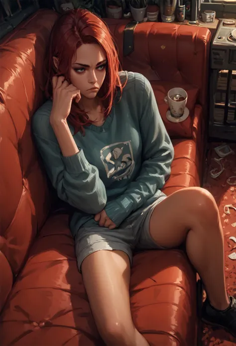 score_9, score_8_up, score_7_up, score_6_up, BREAK
1girl, laying on a red couch, 1girl listening being bored and sitting watching, <lora:PulenKompot-Guweiz Style-PonyXL:1> guweiz