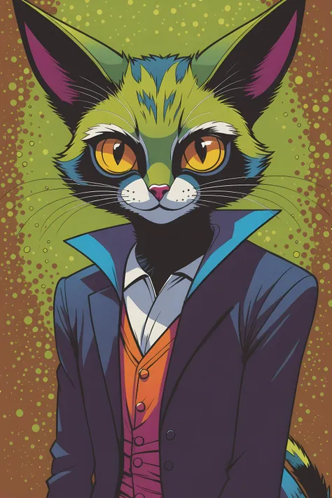 there is a cat dressed in a suit and tie with a tie