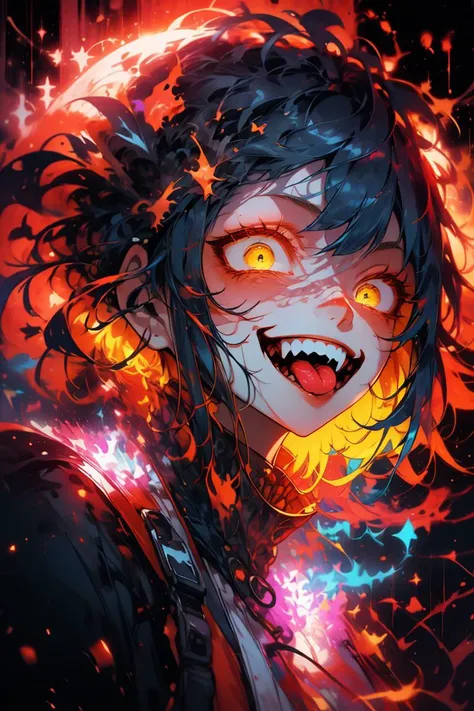 <lora:Constricted PupilsV3:0.85> constricted pupils, small pupils,
<lora:PSYCHOPHONKY:0.85> psychophonky, psychotic, crazy smile, glowing eyes, fangs, tongue sticking out ,
<lora:constricted_pupils_v0.2a:0.85> constricted pupils,
fire, particles,( yellow:1...