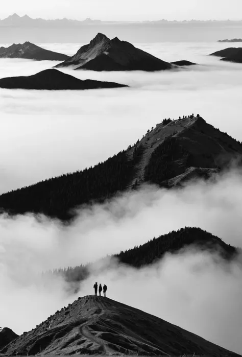 gray,monochrome,(black-and-white photograph:1.5),,black-and-white photograph,monochrome,greyscale,no humans,scenery,(mountain:1....