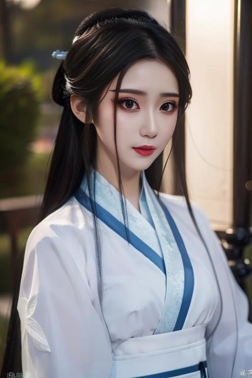 ltra-detailed,highly detailed,best quality,masterpiece,illustration,realistic,photorealistic,
1girl, solo, 
xiaobai, hanfu,
looking at viewer, upper body, 
 <lora:xiaobai_v1_07:0.9>