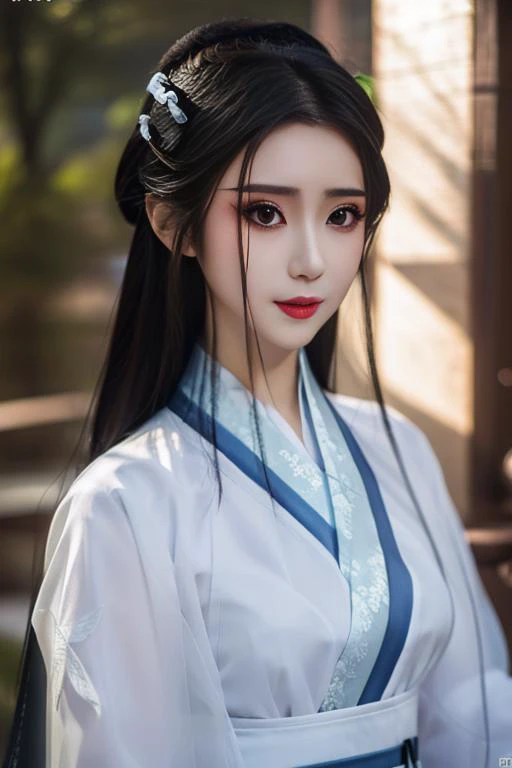 ltra-detailed,highly detailed,best quality,masterpiece,illustration,realistic,photorealistic,
1girl, solo, 
xiaobai, hanfu,
looking at viewer, upper body, 
 <lora:xiaobai_v1_07:1.0>