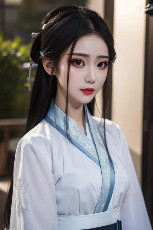 ltra-detailed,highly detailed,best quality,masterpiece,illustration,realistic,photorealistic,
1girl, solo, 
xiaobai, hanfu,
looking at viewer, upper body, 
 <lora:xiaobai_v1_07:0.7>