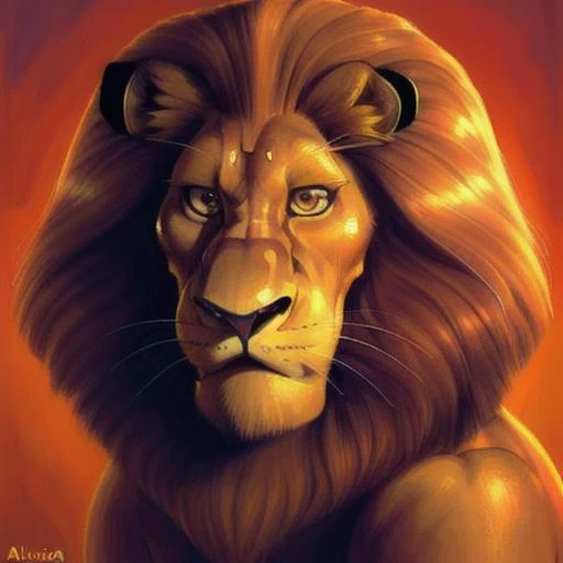 oil painting, masterpiece, <lora:handsome-squidward:1> Handsome-squidward, Handsome squidward, brown skin, brown, pink lips , <lora:AlexLion:0.5> AlexLion,lion mane,brown mane