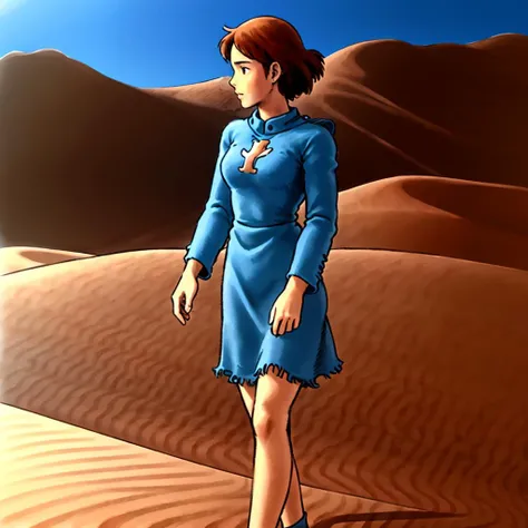 <lora:NausicaaC002:0.7>,
NausicaaC,1girl,
blue dress,
desert,